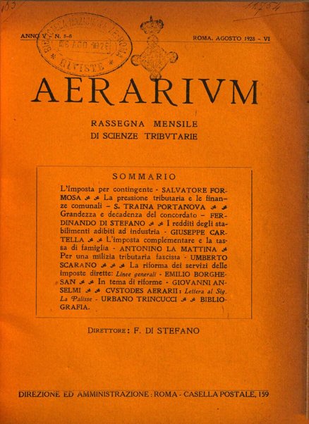 Aerarium rassegna mensile di scienze tributarie