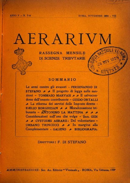 Aerarium rassegna mensile di scienze tributarie