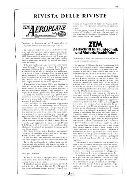 L'aeronautica rivista mensile internazionale illustrata