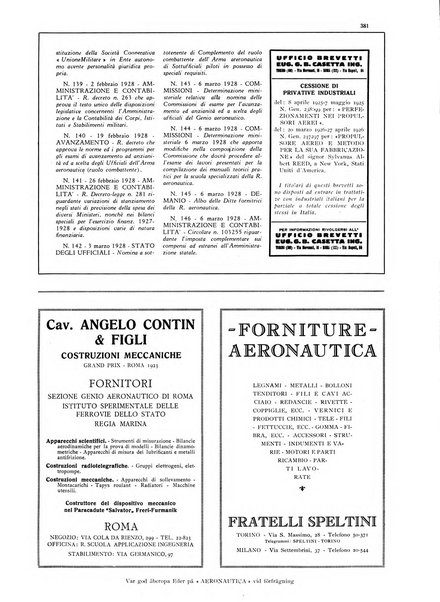 L'aeronautica rivista mensile internazionale illustrata