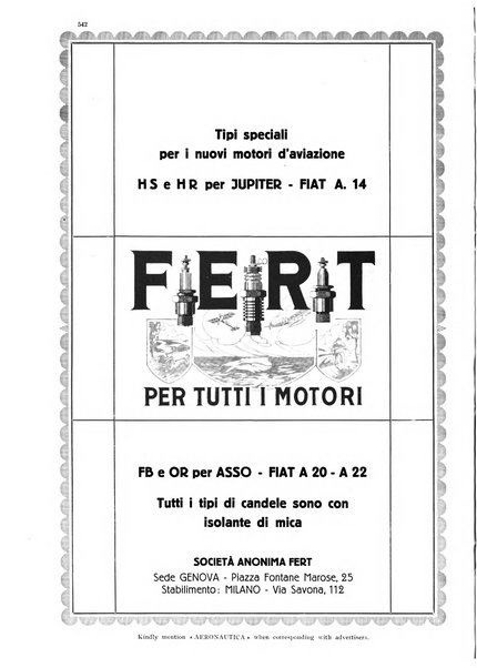 L'aeronautica rivista mensile internazionale illustrata