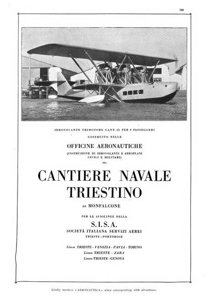 L'aeronautica rivista mensile internazionale illustrata