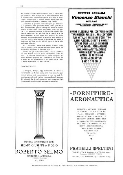 L'aeronautica rivista mensile internazionale illustrata