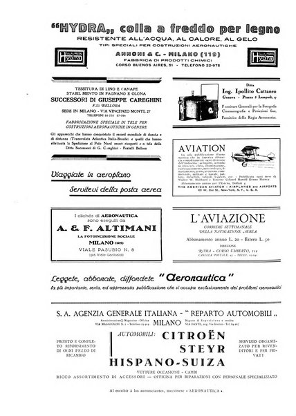 L'aeronautica rivista mensile internazionale illustrata