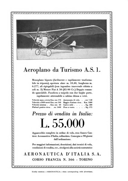 L'aeronautica rivista mensile internazionale illustrata