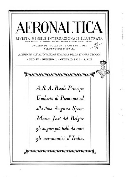 L'aeronautica rivista mensile internazionale illustrata