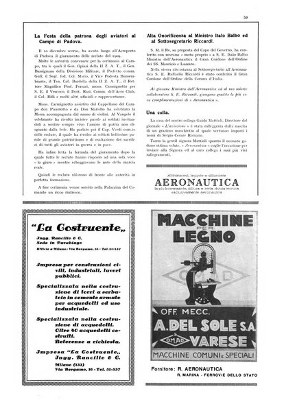 L'aeronautica rivista mensile internazionale illustrata