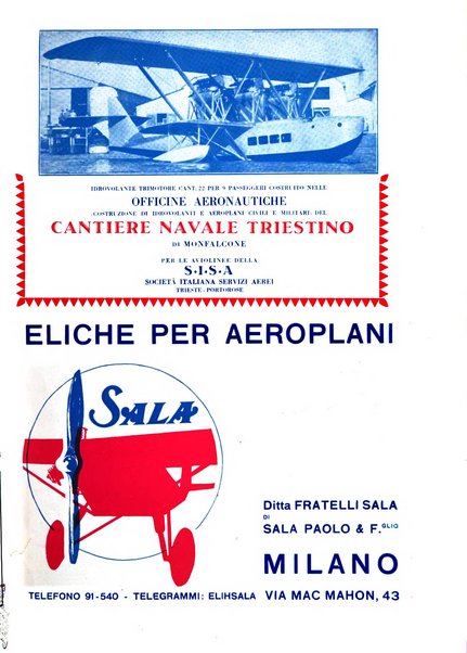 L'aeronautica rivista mensile internazionale illustrata