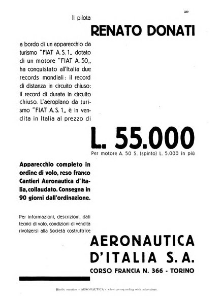 L'aeronautica rivista mensile internazionale illustrata