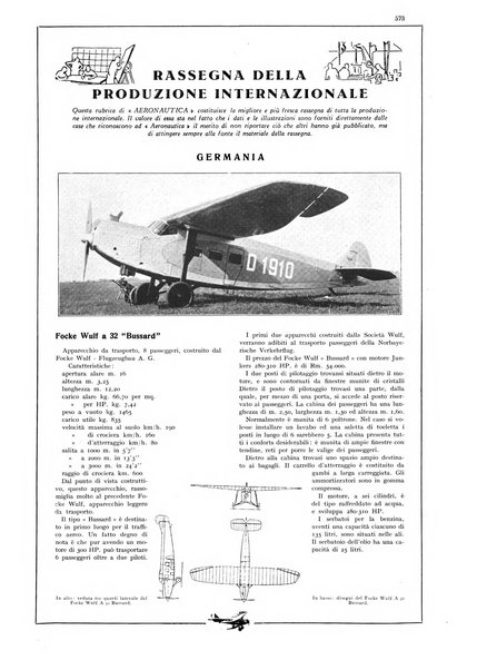 L'aeronautica rivista mensile internazionale illustrata