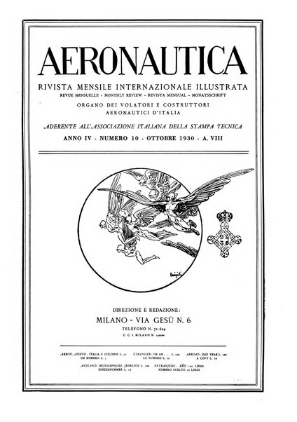 L'aeronautica rivista mensile internazionale illustrata