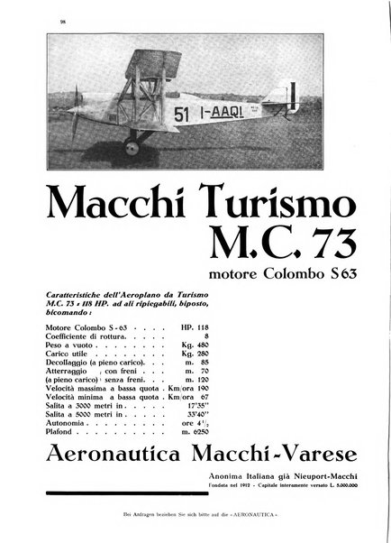 L'aeronautica rivista mensile internazionale illustrata