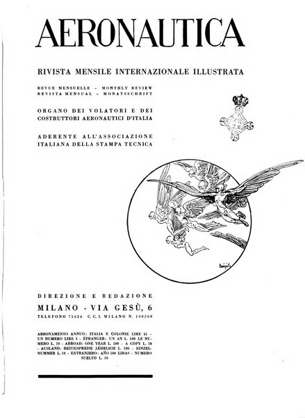 L'aeronautica rivista mensile internazionale illustrata