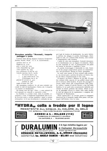 L'aeronautica rivista mensile internazionale illustrata