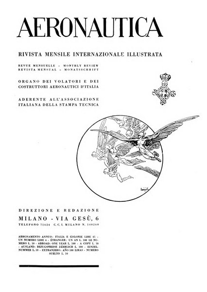 L'aeronautica rivista mensile internazionale illustrata