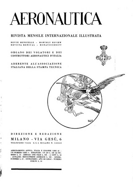 L'aeronautica rivista mensile internazionale illustrata