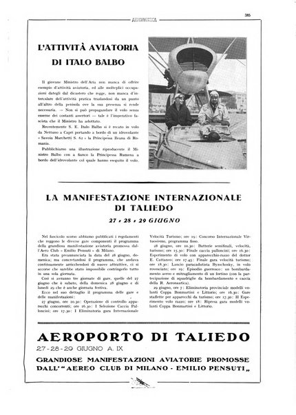 L'aeronautica rivista mensile internazionale illustrata