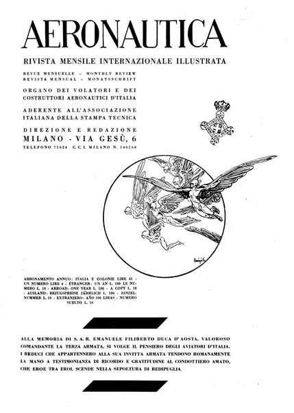 L'aeronautica rivista mensile internazionale illustrata