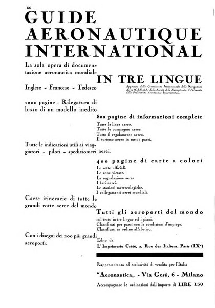 L'aeronautica rivista mensile internazionale illustrata