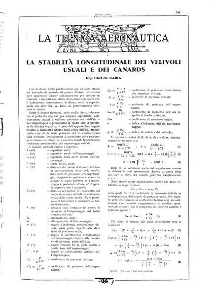 L'aeronautica rivista mensile internazionale illustrata