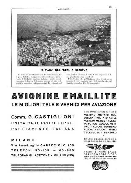 L'aeronautica rivista mensile internazionale illustrata