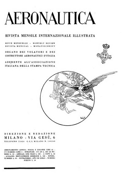 L'aeronautica rivista mensile internazionale illustrata