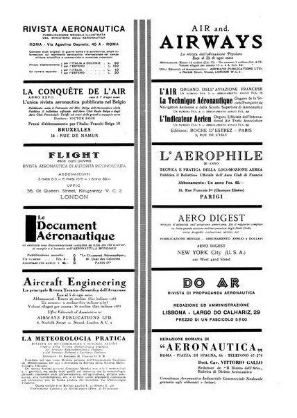 L'aeronautica rivista mensile internazionale illustrata