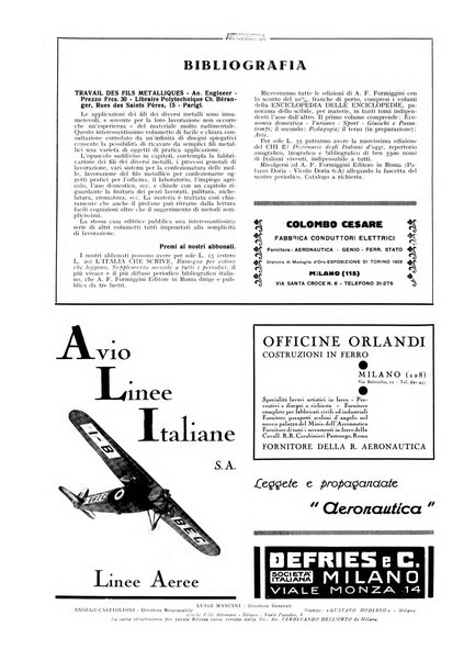 L'aeronautica rivista mensile internazionale illustrata