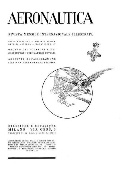 L'aeronautica rivista mensile internazionale illustrata