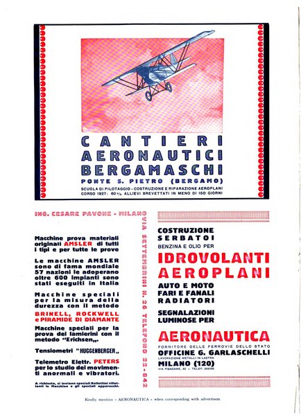 L'aeronautica rivista mensile internazionale illustrata