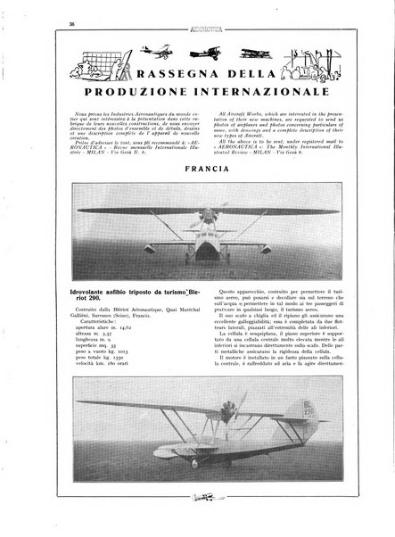 L'aeronautica rivista mensile internazionale illustrata