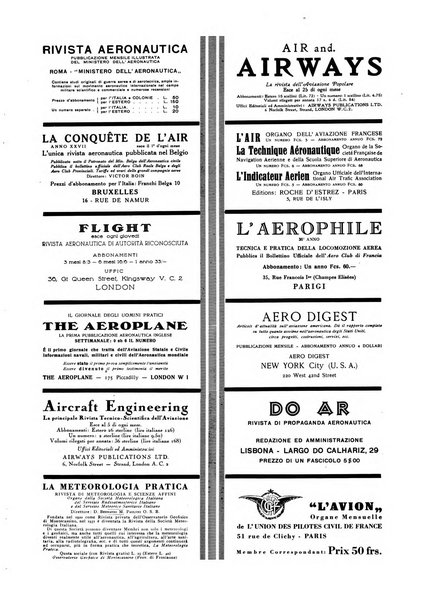 L'aeronautica rivista mensile internazionale illustrata