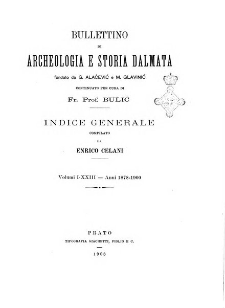 Bulletino di archeologia e storia dalmata