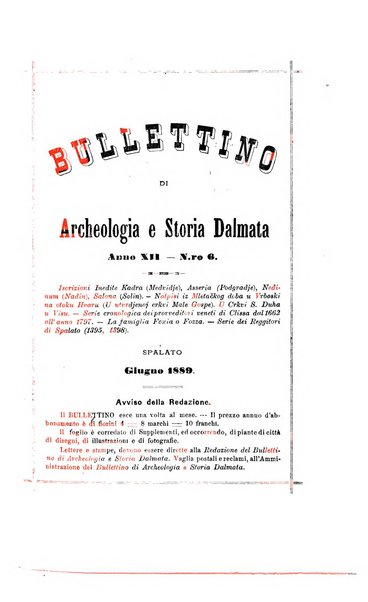 Bulletino di archeologia e storia dalmata