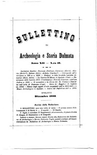 Bulletino di archeologia e storia dalmata