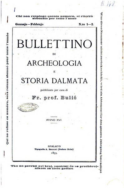 Bulletino di archeologia e storia dalmata