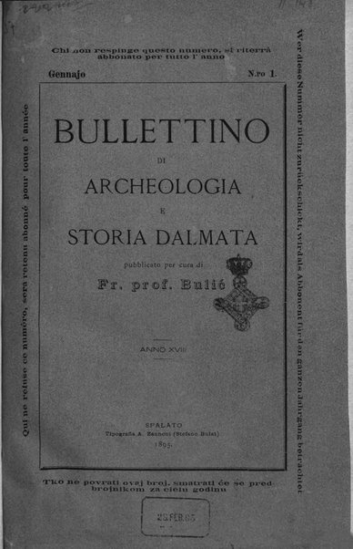 Bulletino di archeologia e storia dalmata