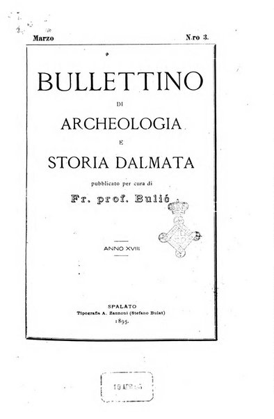 Bulletino di archeologia e storia dalmata