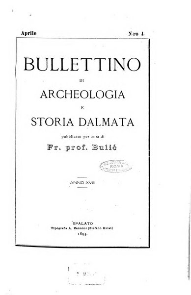 Bulletino di archeologia e storia dalmata