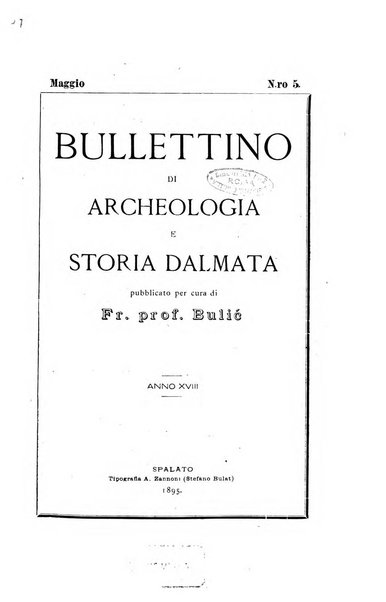 Bulletino di archeologia e storia dalmata