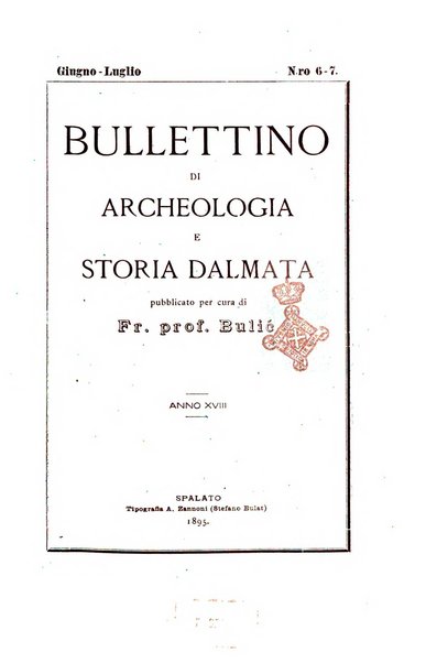 Bulletino di archeologia e storia dalmata