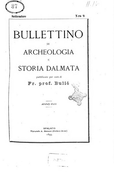 Bulletino di archeologia e storia dalmata