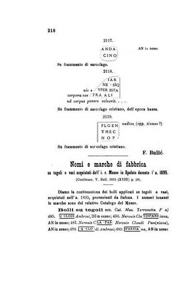 Bulletino di archeologia e storia dalmata