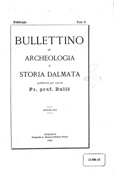 Bulletino di archeologia e storia dalmata