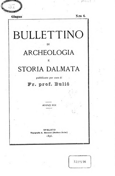 Bulletino di archeologia e storia dalmata