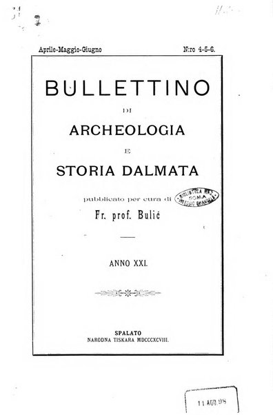 Bulletino di archeologia e storia dalmata