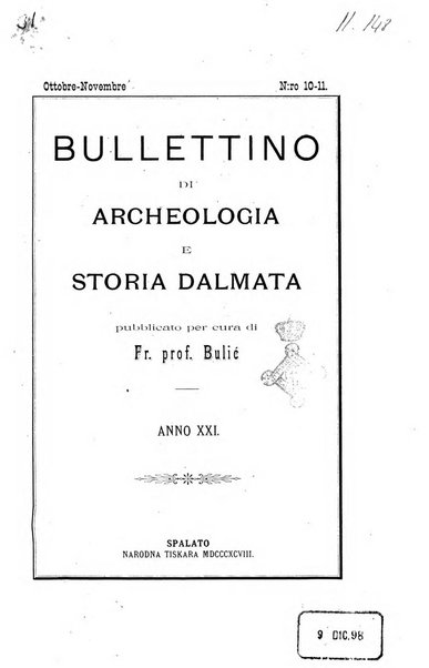 Bulletino di archeologia e storia dalmata