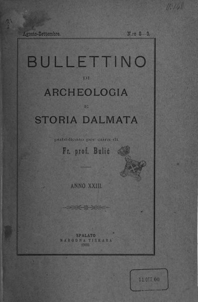 Bulletino di archeologia e storia dalmata