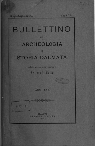 Bulletino di archeologia e storia dalmata