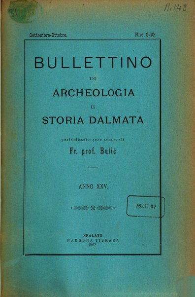 Bulletino di archeologia e storia dalmata